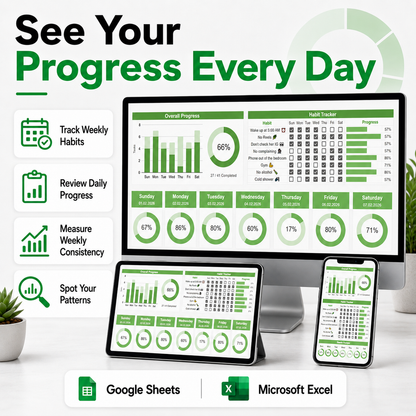 Weekly Planner Spreadsheet – Build Better Habits, Stay Focused & Make Every Week Count