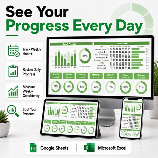 Weekly Planner Spreadsheet – Build Better Habits, Stay Focused & Make Every Week Count