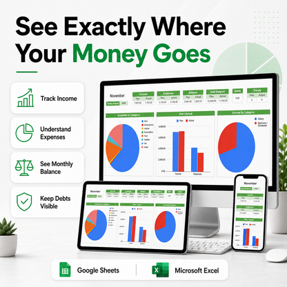 Finance Tracker spreadsheet – see exactly where your money goes